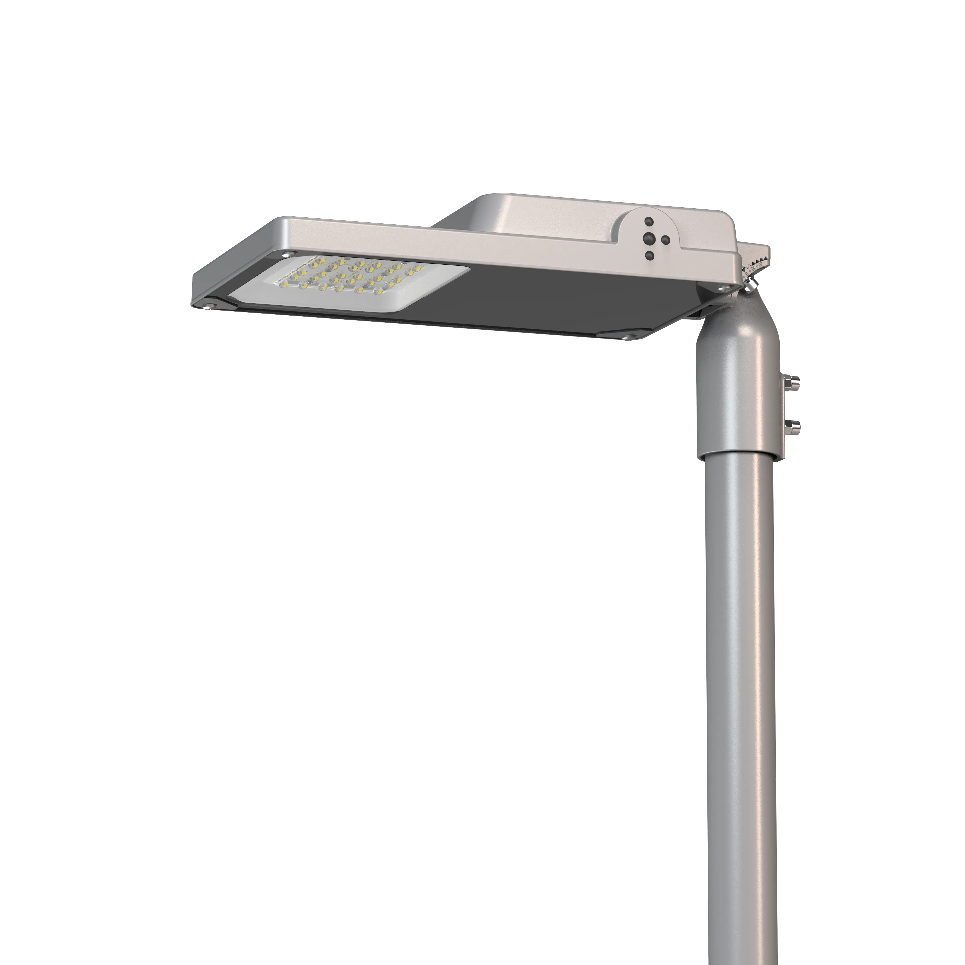 Luminária moderna para vias públicas de formato quadrado